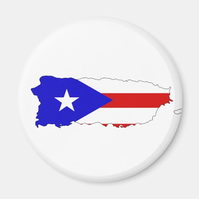 Aimant Carte du drapeau du pays de Porto Rico (Devant)