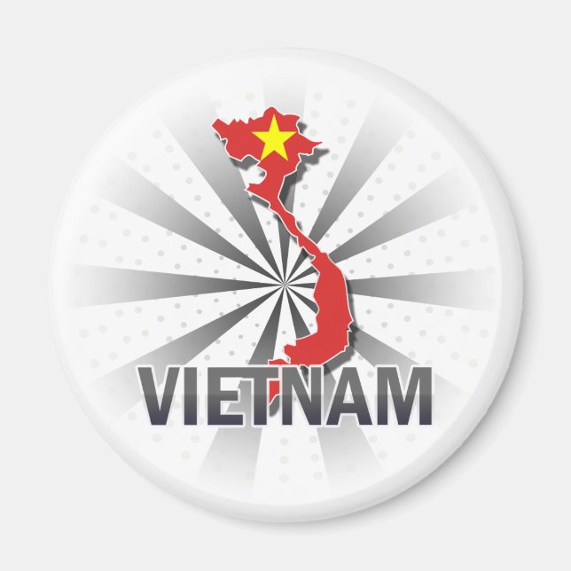 Aimant Carte du drapeau du Vietnam 2.0 (Devant)