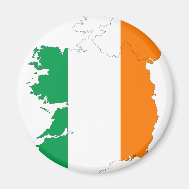 Aimant Carte du drapeau irlandais (Devant)