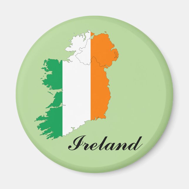 Aimant Carte du drapeau irlandais (Devant)