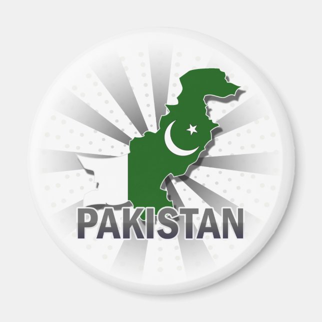 Aimant Carte du drapeau pakistanais 2.0 (Devant)