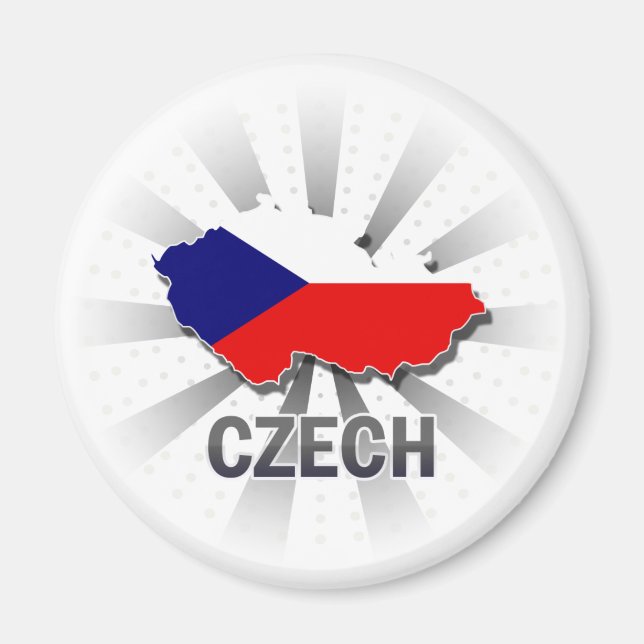 Aimant Carte du drapeau tchèque 2.0 (Devant)