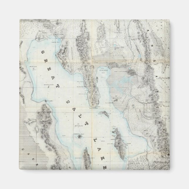 Aimant Carte du Grand Lac Salt (Devant)