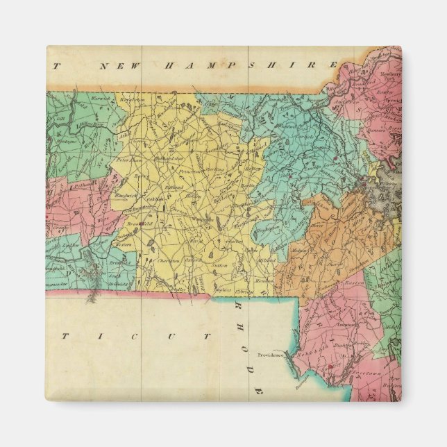 Aimant Carte Du Massachusetts (Devant)