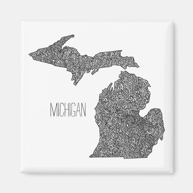 Aimant Carte du Michigan (Devant)
