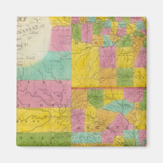 Aimant Carte du Missouri (Devant)