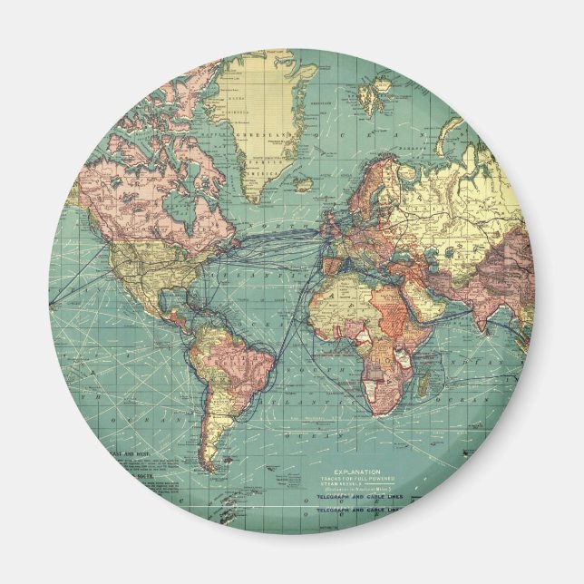 Aimant Carte du monde 1919 (Devant)