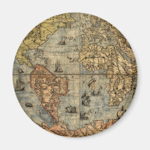Aimant Carte du monde Atlas historique Vintage