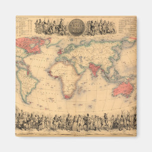 Aimant Carte du monde montrant l'Empire Britannique