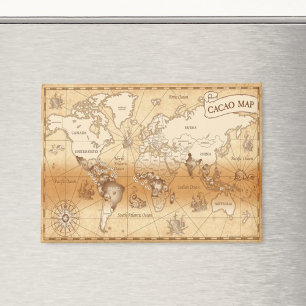 Aimant Carte du monde VintageCacao