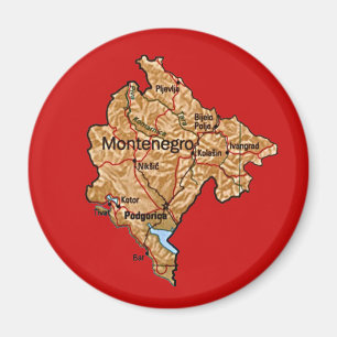 Aimant Carte du Monténégro