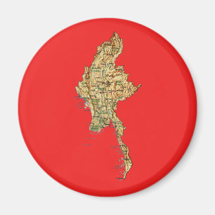 Aimant Carte du Myanmar