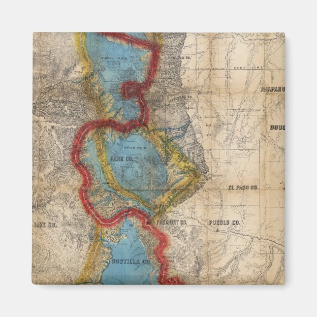 Aimant Carte du territoire du Colorado (Devant)