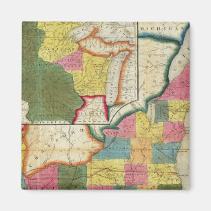 Aimant Carte du territoire du Wisconsin colonisé