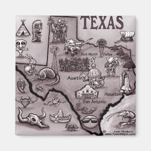 Aimant Carte du vieux Texas