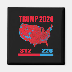 Aimant Carte électorale 2024 Trump 312 Red 2024 Election 
