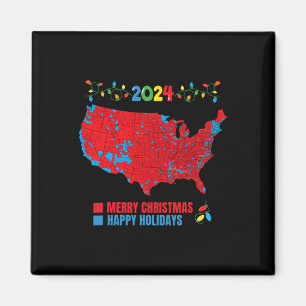 Aimant Carte électorale de Noël 2024 Election Trump Famil