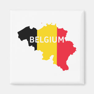 Aimant Carte et drapeau de la Belgique