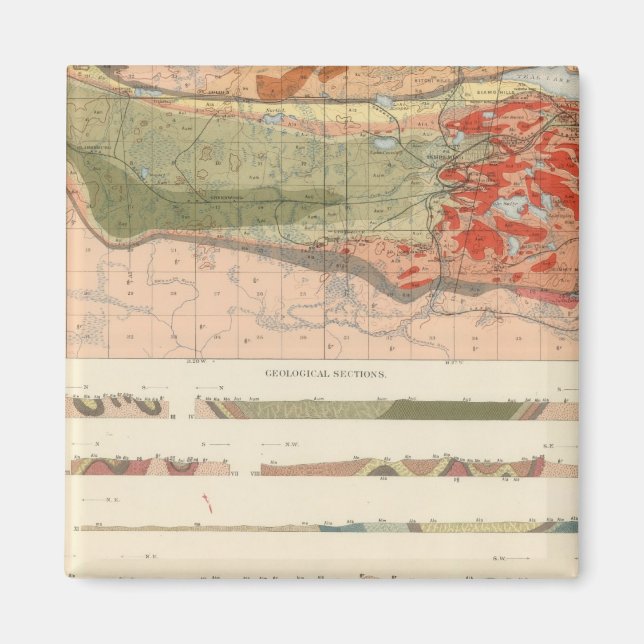Aimant Carte géologique générale du district de Marquette (Devant)