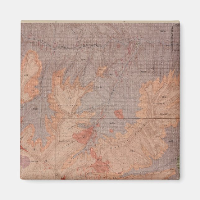 Aimant Carte géologique, Partie nationale de Yellowstone, (Devant)