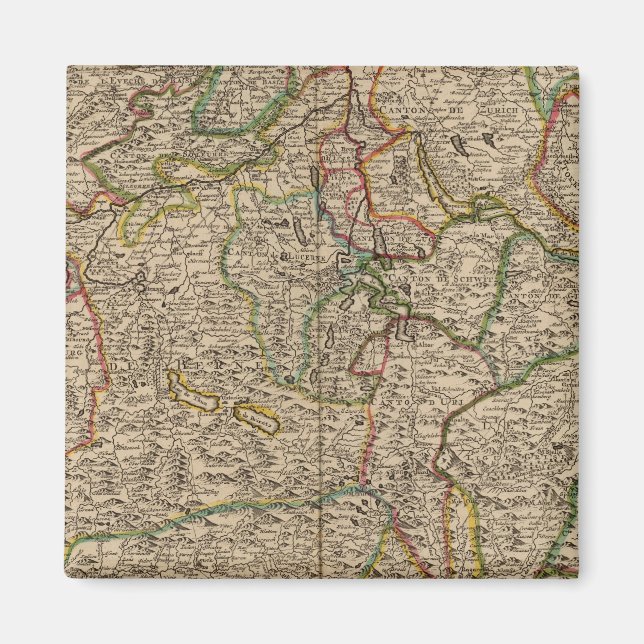 Aimant Carte gravée suisse (Devant)