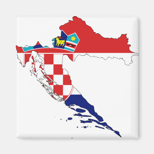 Aimant Carte heure Hrvatska de drapeau de la Croatie