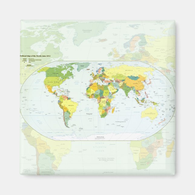 Aimant Carte mondiale Globe Pays Atlas (Devant)
