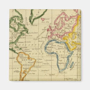 Aimant Carte mondiale gravée