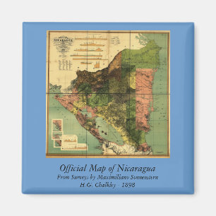 Aimant Carte officielle du Nicaragua 1898