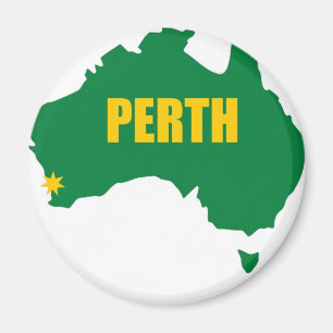 Aimant Carte Perth Green et Gold