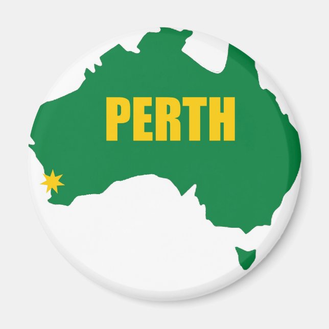 Aimant Carte Perth Green et Gold (Devant)
