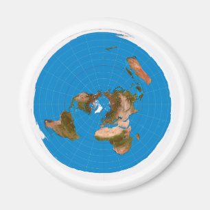 Aimant Carte plate de la terre - projection équidistante