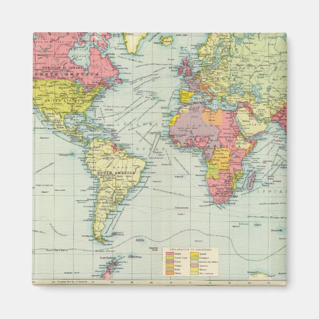 Aimant Carte politique mondiale (Devant)