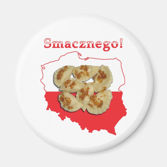 Aimant Carte polonaise de Pierogi Smacznego (Devant)