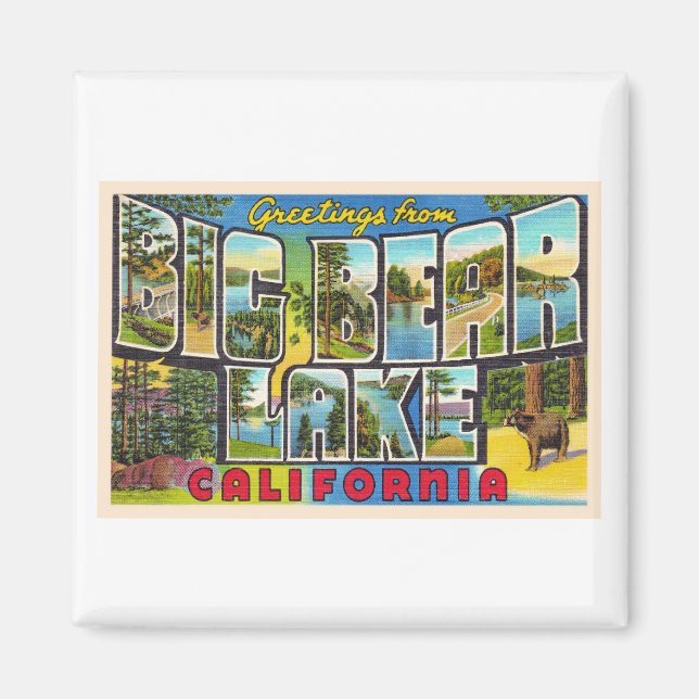 Aimant Carte postale Big Bear Lake California CA (Devant)