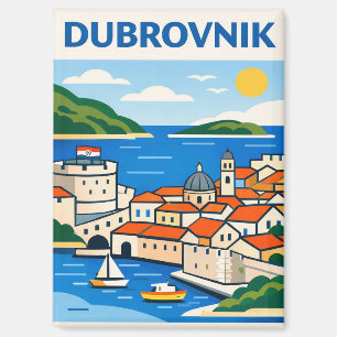 Aimant Carte postale de voyage à Dubrovnik Croatie