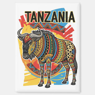 Aimant Carte postale du Parc national du Serengeti en Tan