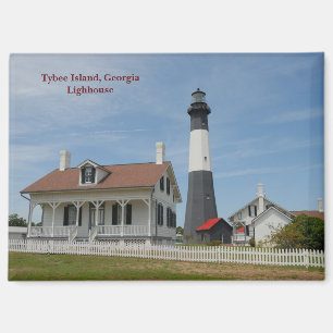 Aimant Carte postale du phare de Tybee Island Géorgie