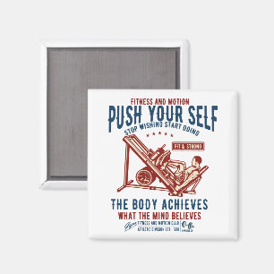 Aimant Carte postale Motivation Fitness Gym vintage