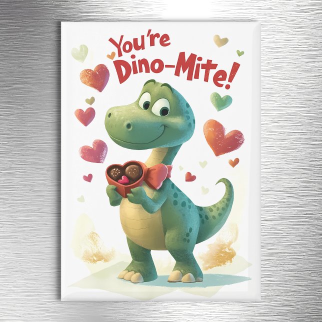 Aimant Carte pour la Saint-Valentin de Dino-mite (Créateur téléchargé)