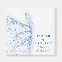 Carte Sea Bright New Jersey Mariage élégant Favor