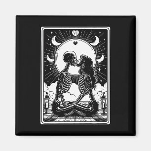 Aimant Carte Tarot Les Amoureux Squelette Goth Halloween