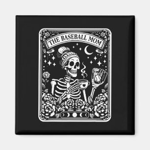 Aimant Carte Tarot Maman De Baseball Skeleton Coffee Mère