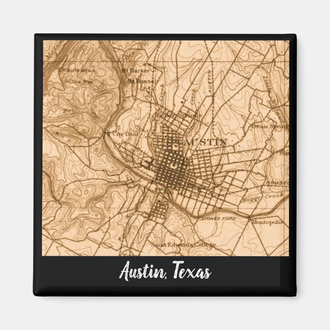 Aimant Carte Vintage Austin (Devant)