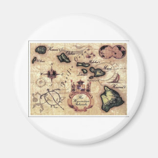Aimant Carte vintage des îles Hawaii