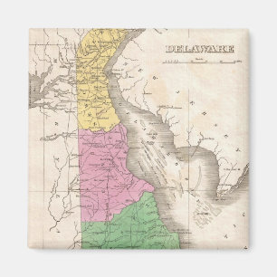Aimant Carte vintage du Delaware (1827)