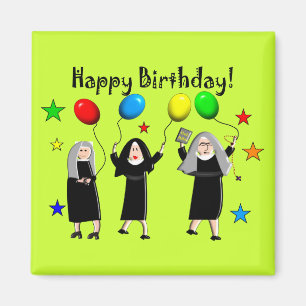 Aimant Cartes et cadeaux de joyeux anniversaire de nonne