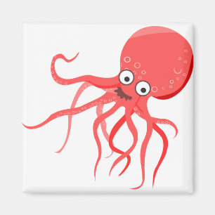 Aimant Cartographie octopus orange mer rouge