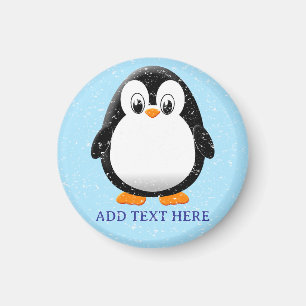 Aimant Carton en pingouin mignon hiver personnalisé