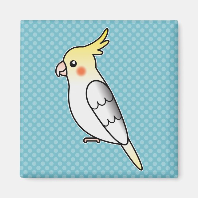 Aimant Cartoon à carottes Cockatiel Parrot Bird (Devant)